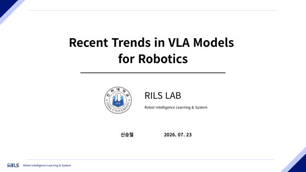 Recent Trends in VLA Models for Robotics 첫 장